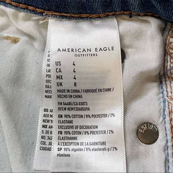 AEO embroidered next level stretch shorts sz 4 - Picture 8 of 12